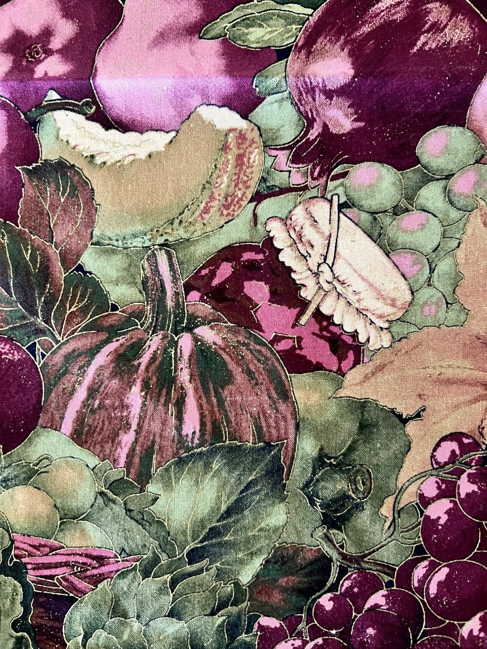 Harvest Fall Autumn Fruit Vegetable Napkins Pumpkins Apples Grapes Beets Set 6